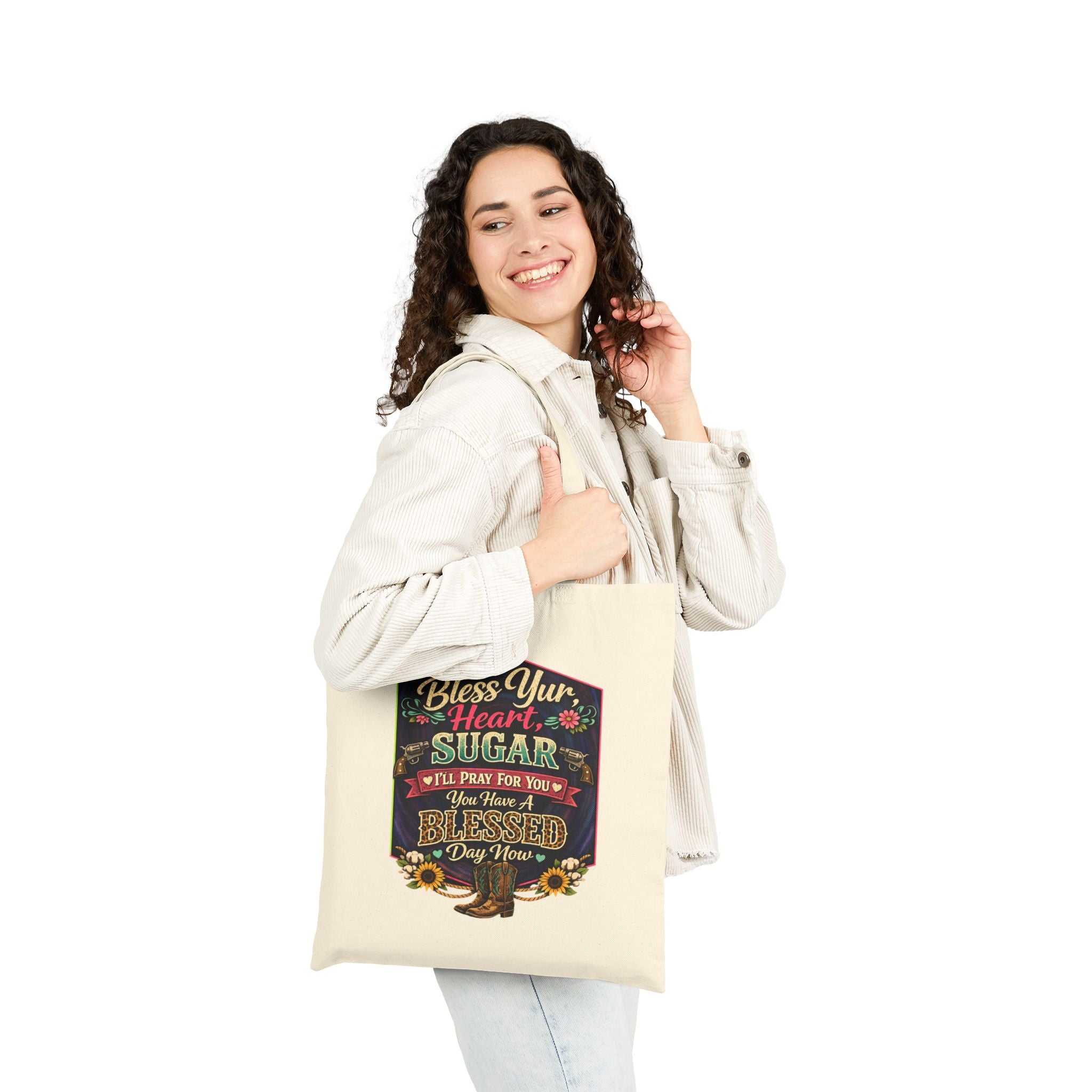 Tote Bag — "Bless Your Heart, Sugar" Vintage Floral Tote