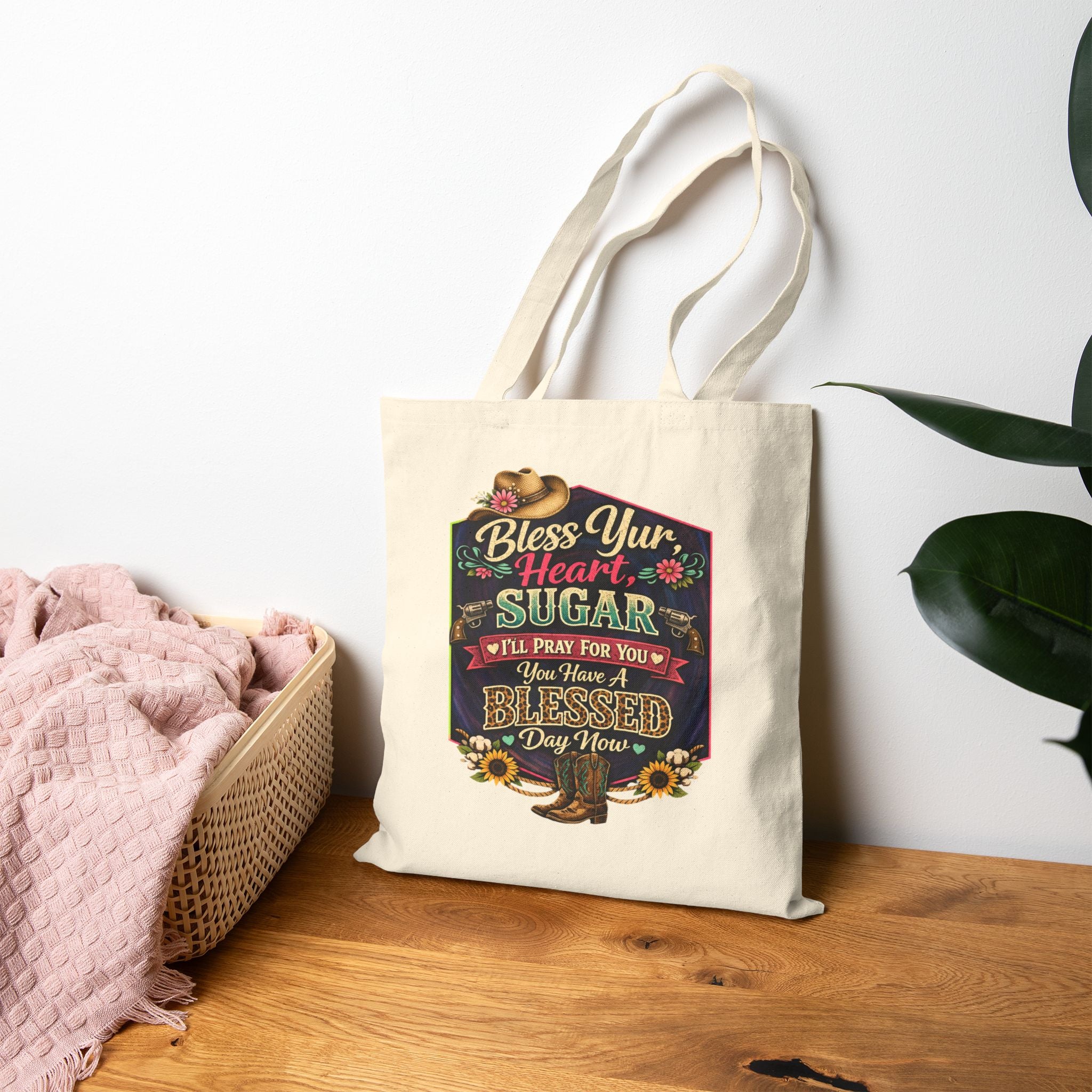Tote Bag — "Bless Your Heart, Sugar" Vintage Floral Tote