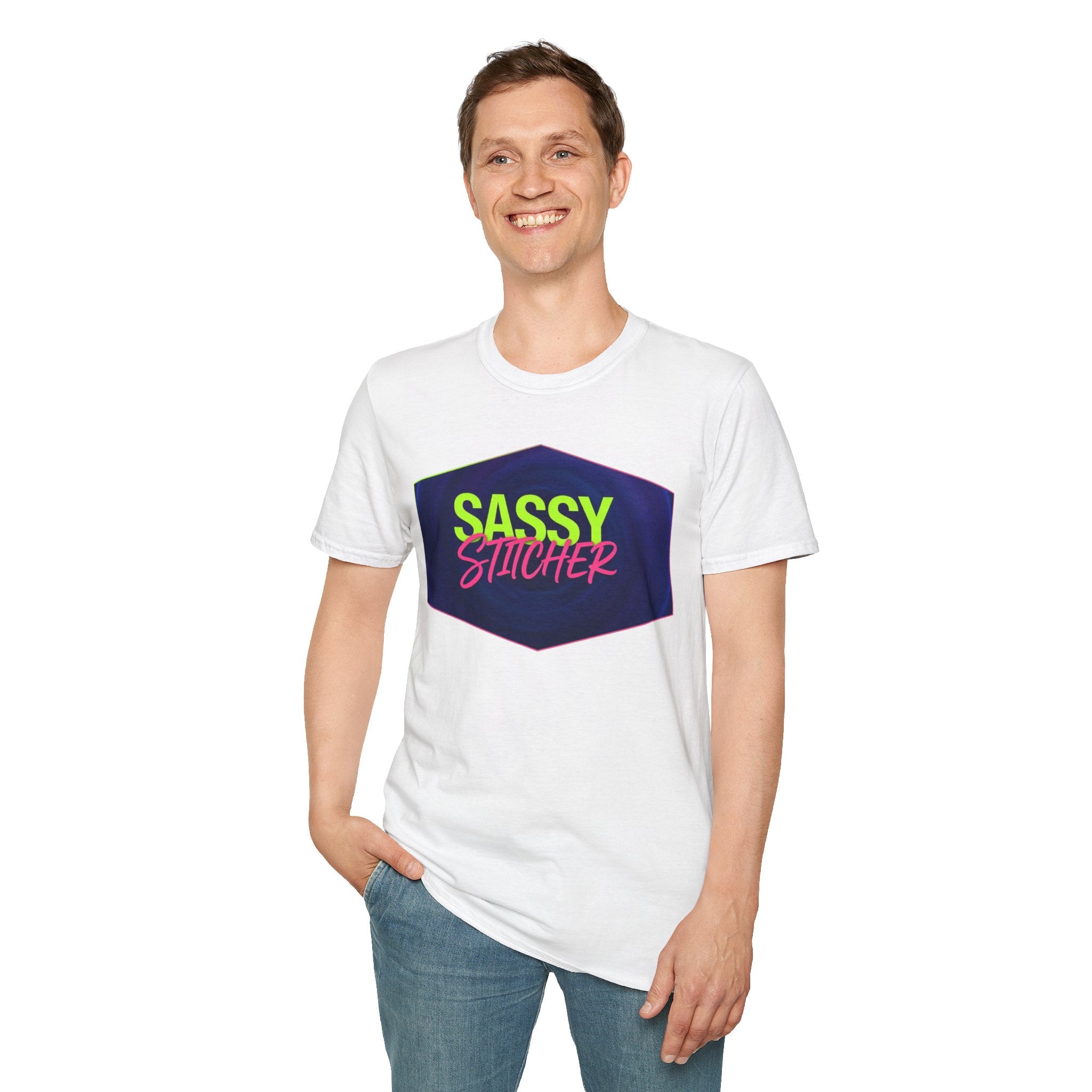 Copy of Sassy Stitcher T-Shirt — Retro Neon Embroidery Lover Tee
