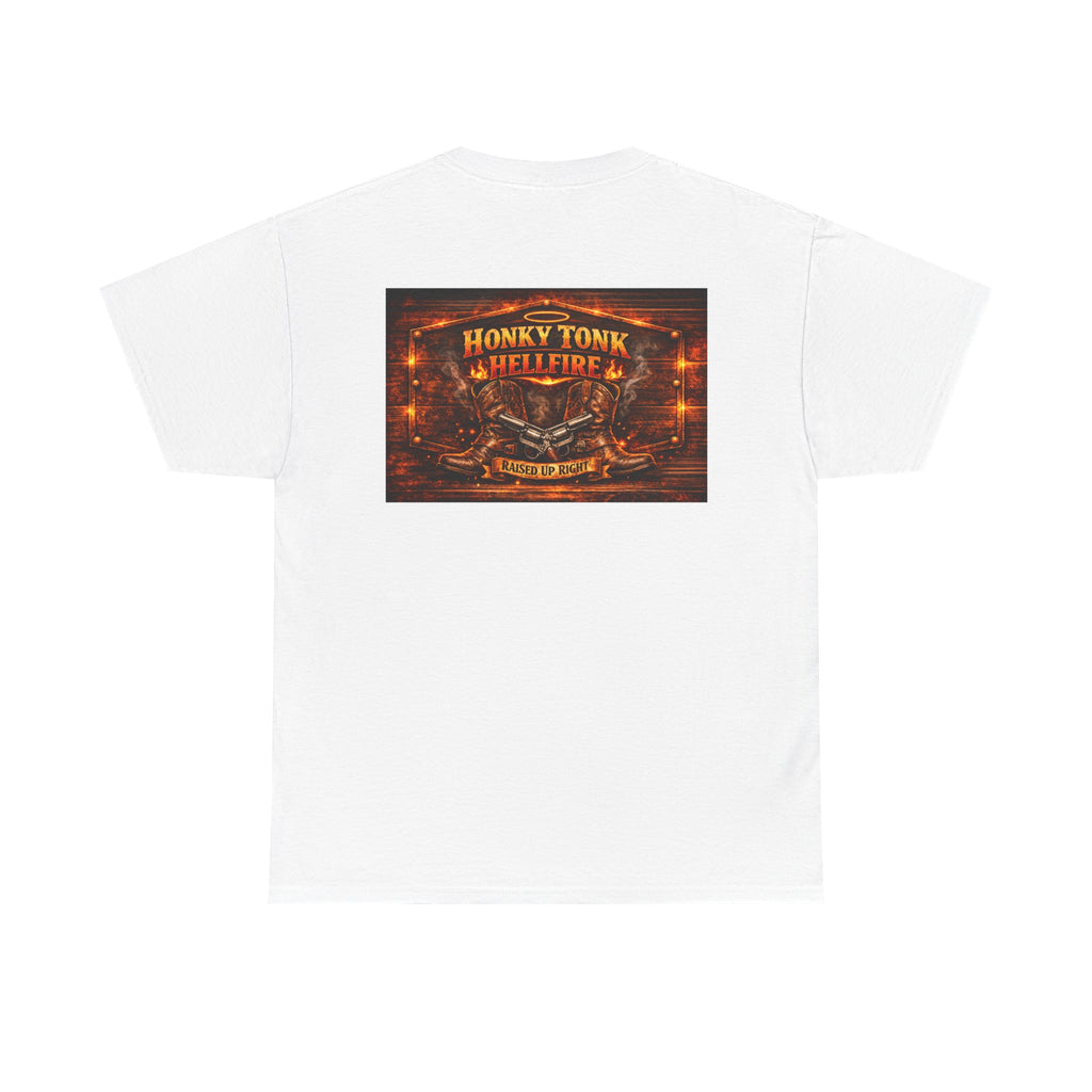 Honky Tonk Hellfire Tee — Western Barbecue Country Music Graphic T-Shirt