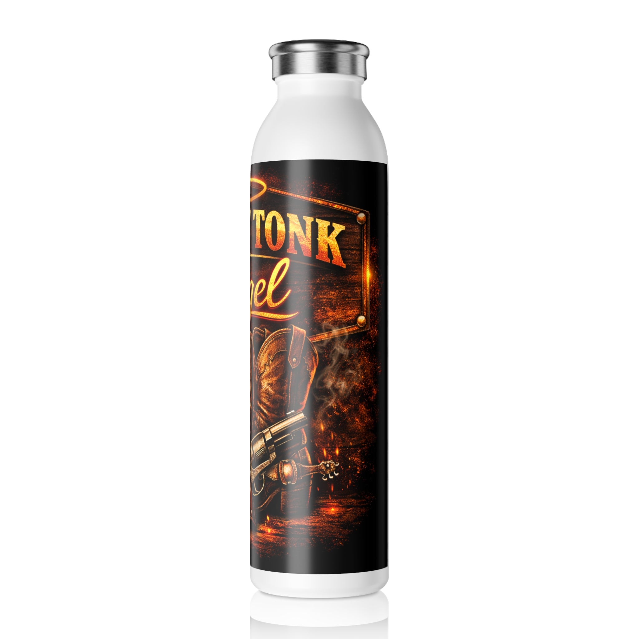 Slim Water Bottle — Honky Tonk Angel Western Cowboy Stainless Steel Bottle