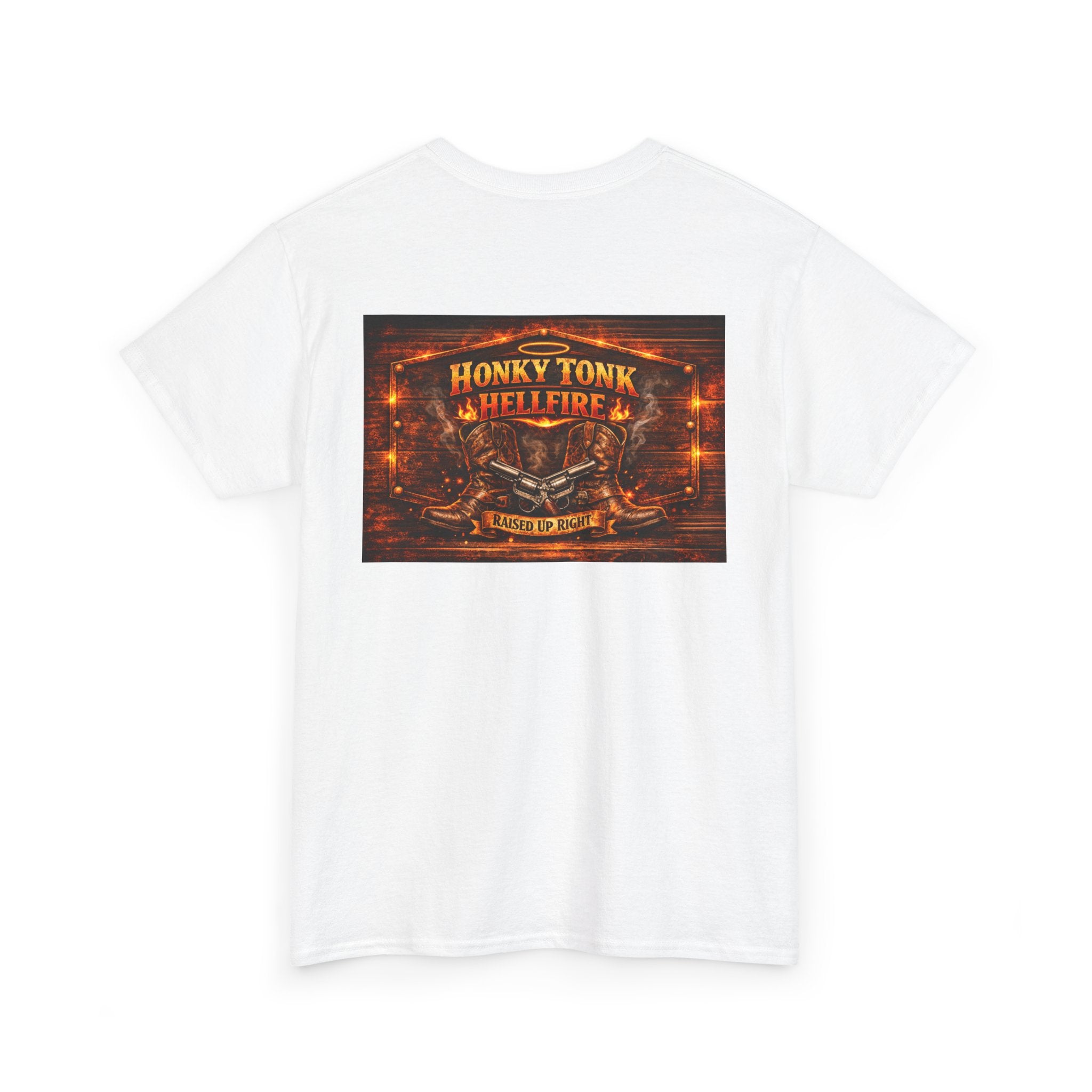 Honky Tonk Hellfire Tee — Western Barbecue Country Music Graphic T-Shirt