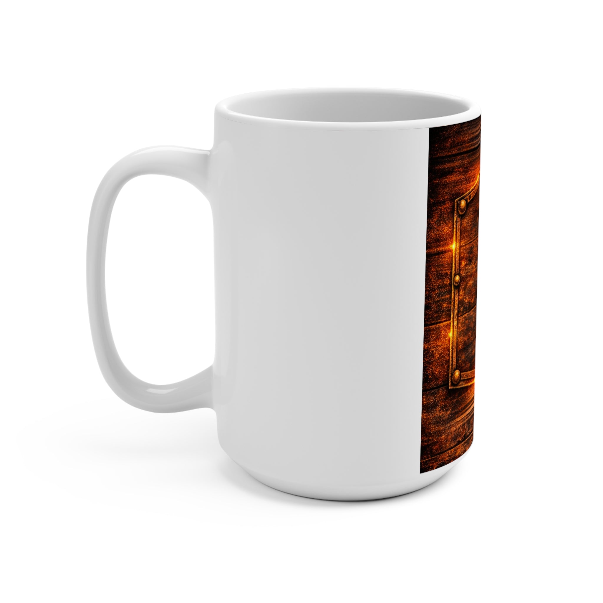 Southern Queen 15oz Coffee Mug — Rustic Wood, Crown & Flame Design