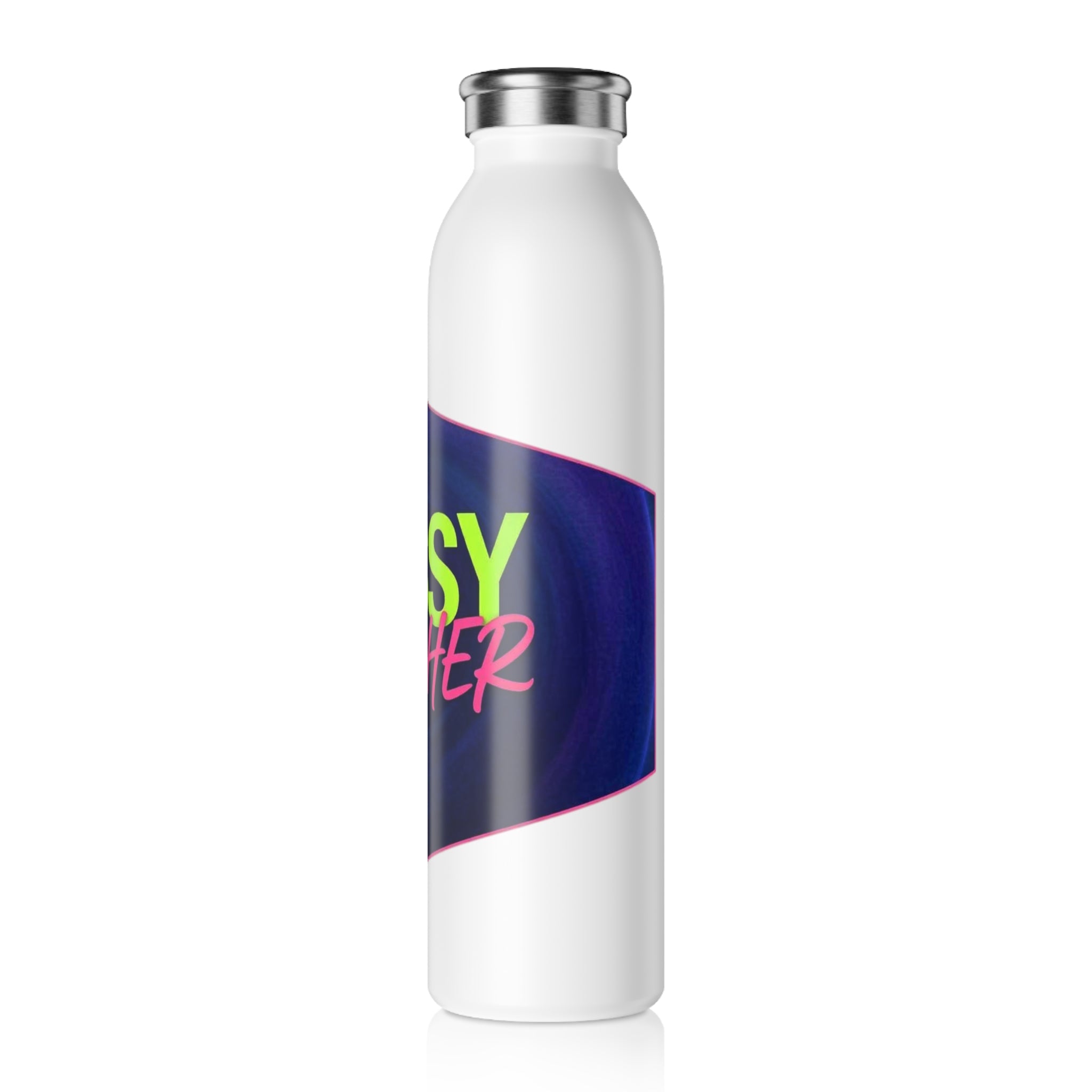 Sassy Stitcher Slim Water Bottle — Neon Retro Sewing Lover Gift