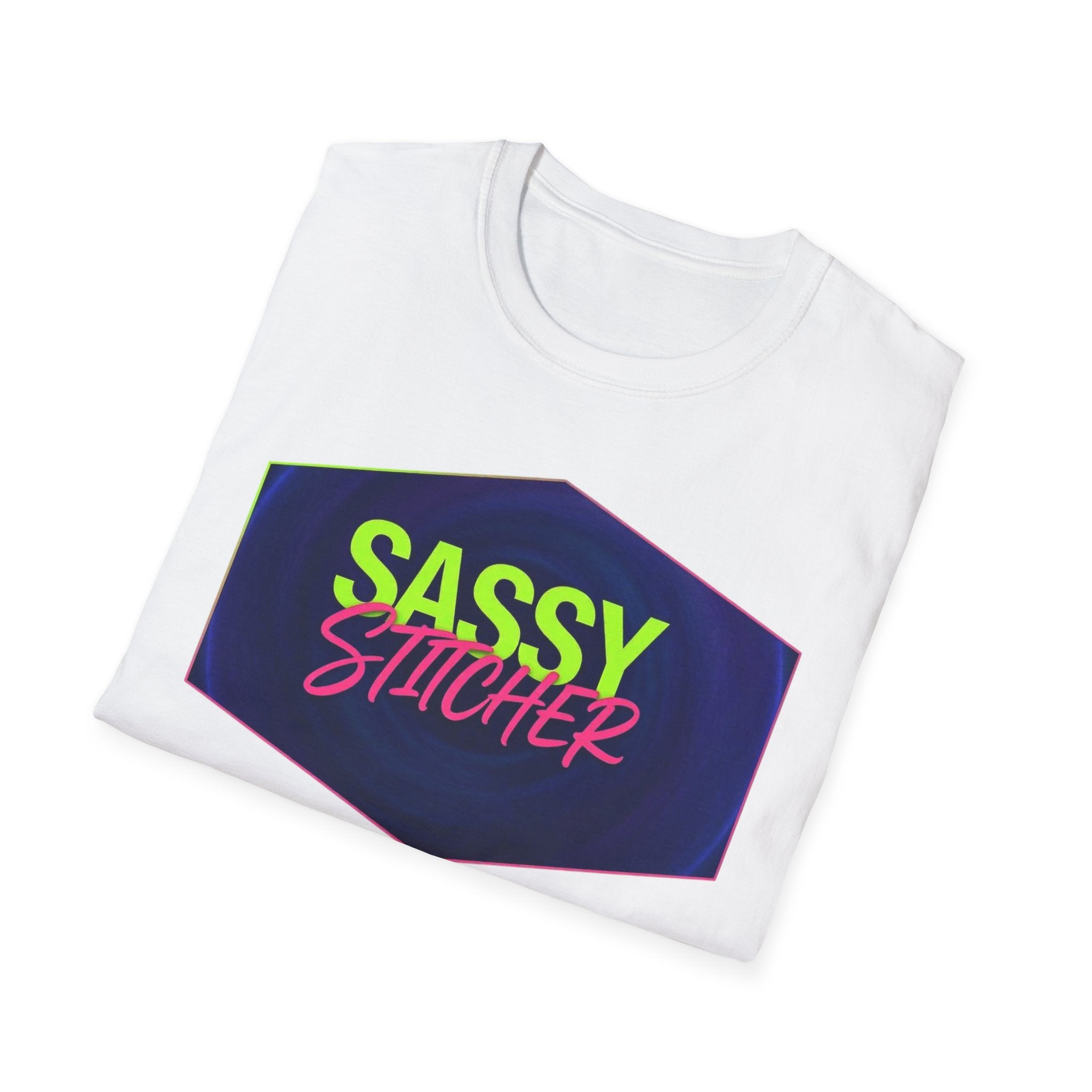 Sassy Stitcher T-Shirt — Bold Neon Embroiderer Tee