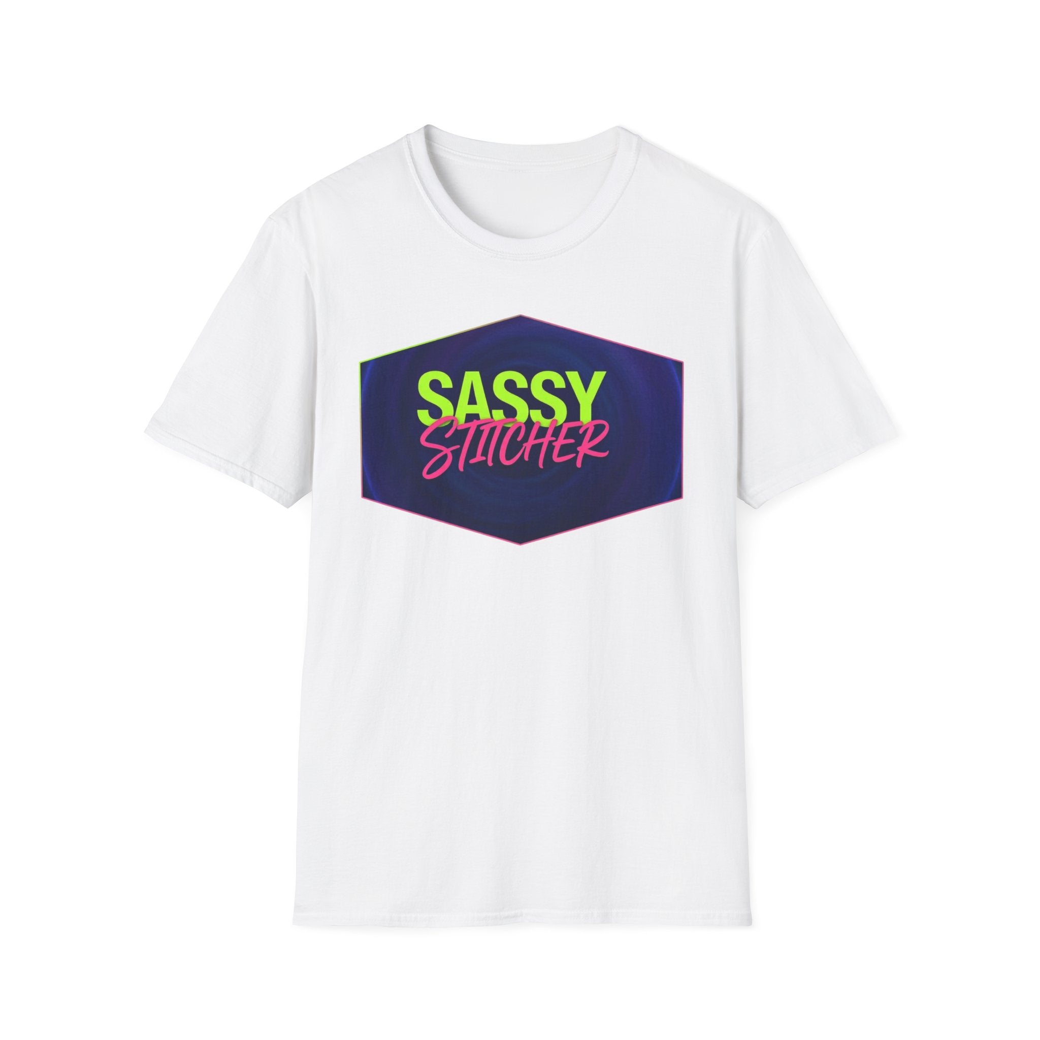 Sassy Stitcher T-Shirt — Bold Neon Embroiderer Tee